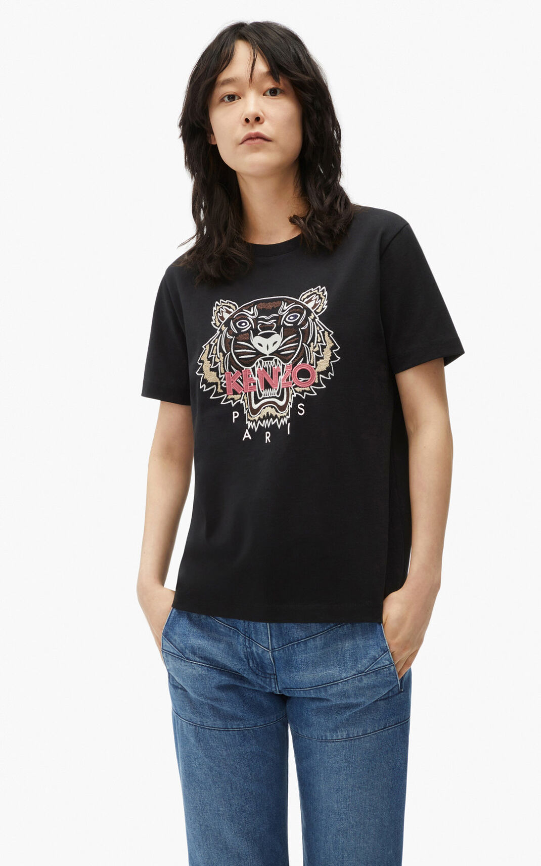 Kenzo Loose fitting Tiger T Shirt Dam | 57493-SJUK